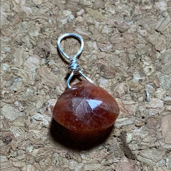 Golden brown Sunstone Briolette hand wired.SS - Picture 4 of 5